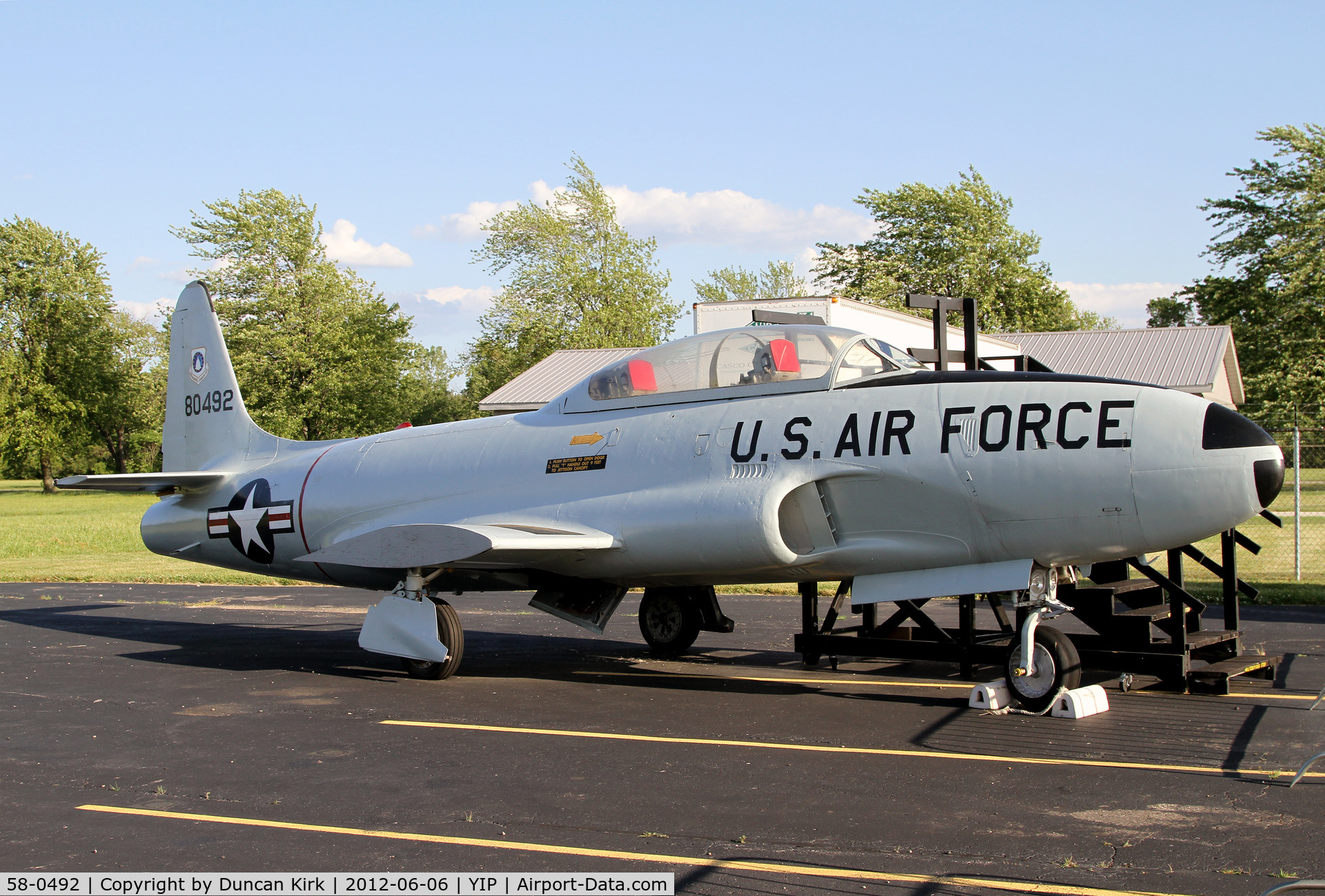 58-0492, 1958 Lockheed T-33A Shooting Star C/N 580-1540, Wingless Yankee Air Museum exhibit