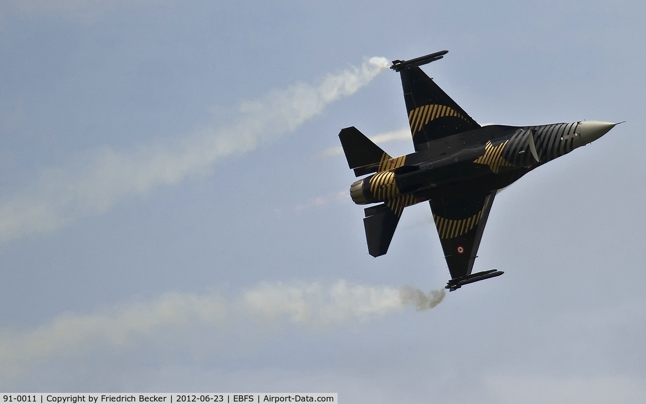 91-0011, TAI (Turkish Aerospace Industries) F-16C Fighting Falcon C/N 4R-91, flying display