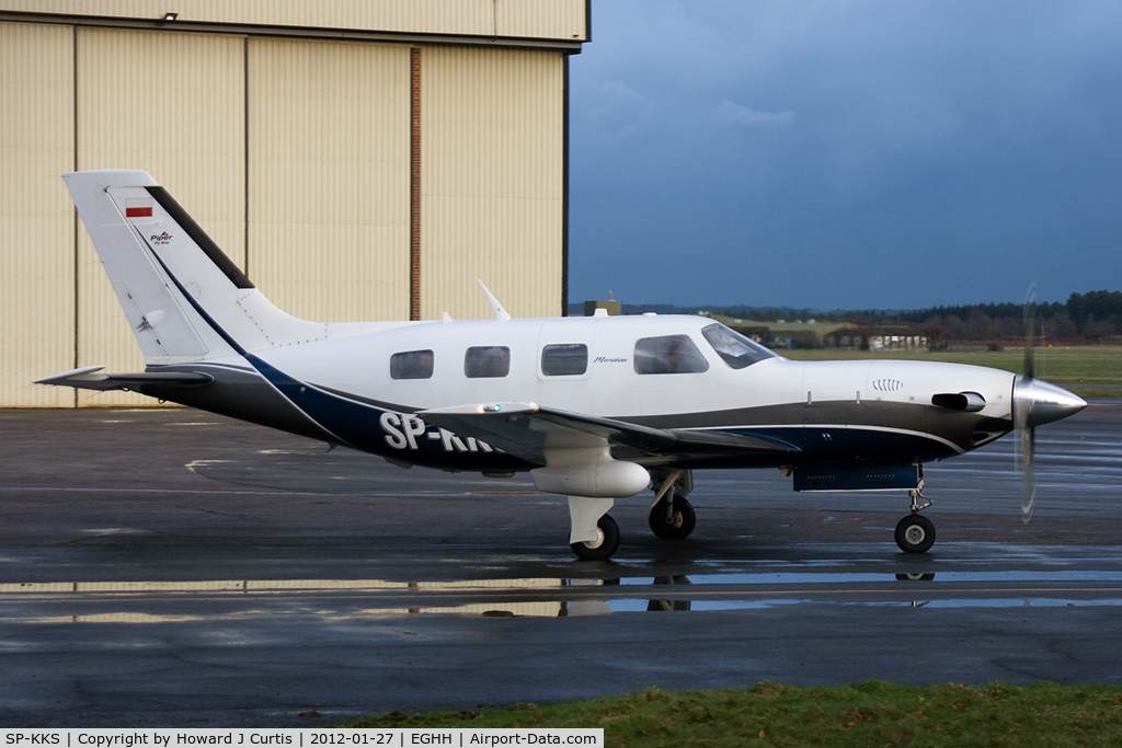 SP-KKS, Piper PA-46-500TP Malibu Meridian C/N 4622128, A rare visitor here.
