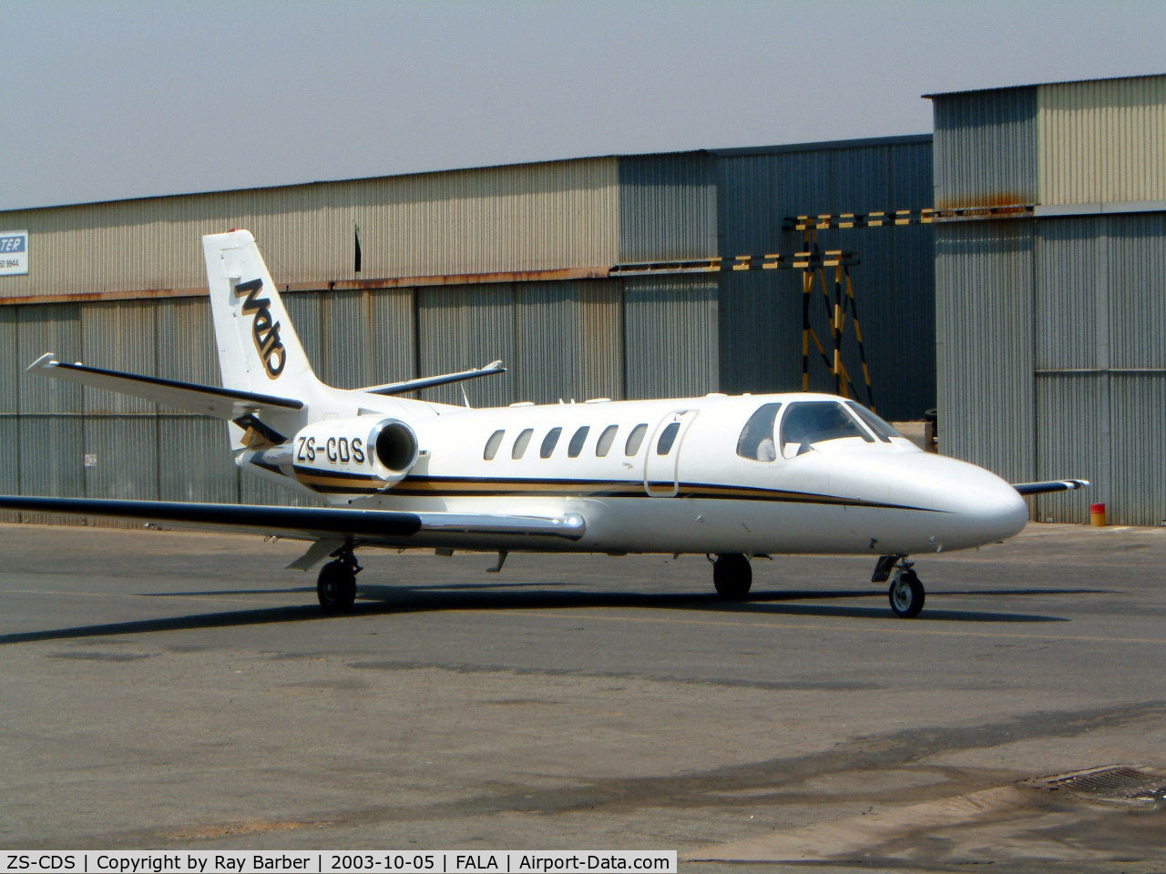 ZS-CDS, 1997 Cessna 560 Citation V C/N 560-0414, Cessna Citaton V [560-0414] Lanseria~ZS 05/10/2003. Seen taxiing out.