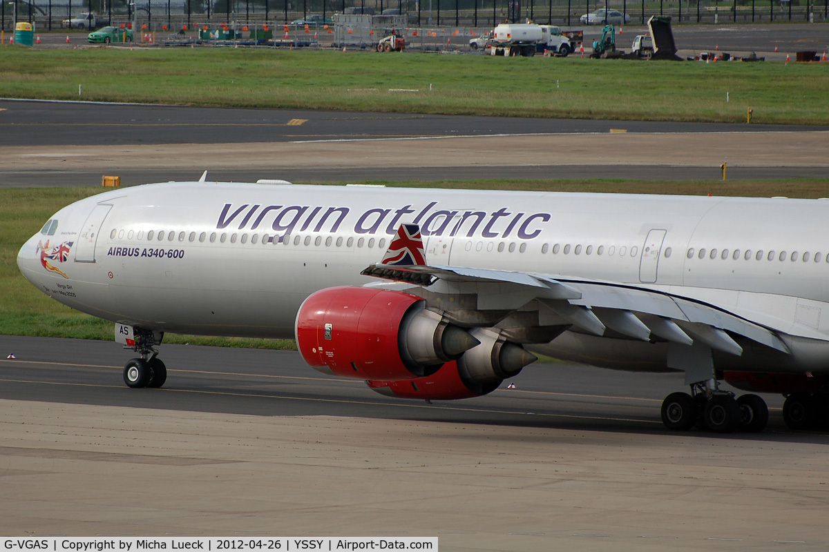 G-VGAS, 2005 Airbus A340-642 C/N 639, At Sydney