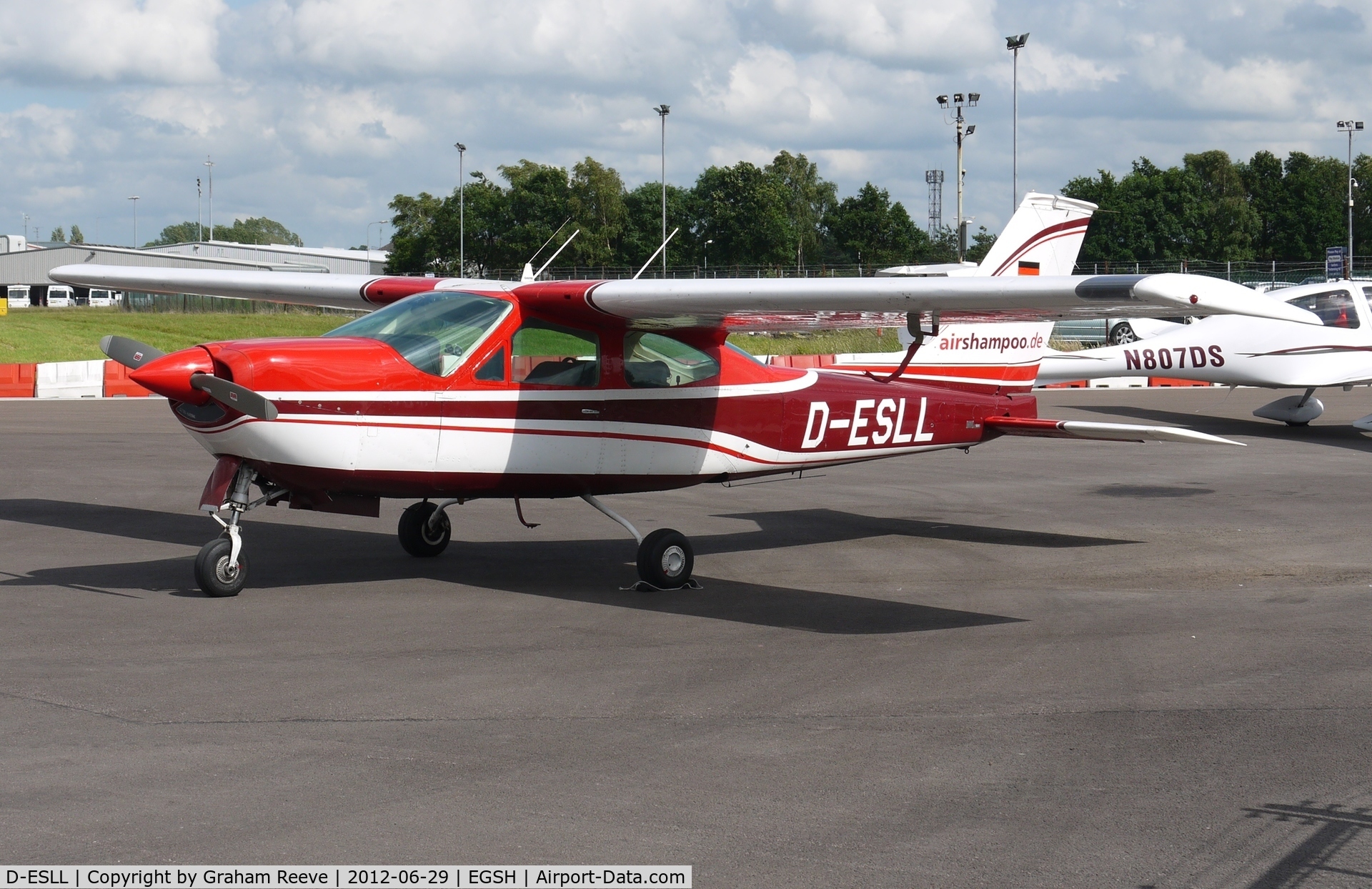 D-ESLL, 1970 Cessna 177RG Cardinal C/N 177RG0020, Parked at Norwich.
