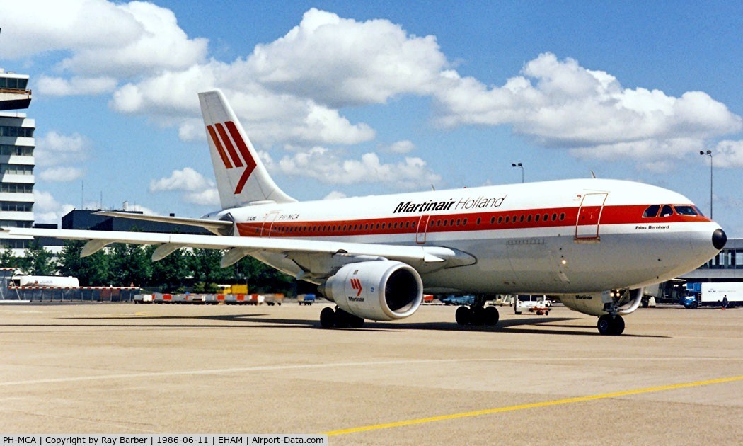 PH-MCA, 1984 Airbus A310-203 C/N 281, Airbus A310-203 [281] (Martinair) Schiphol~PH 11/06/1986