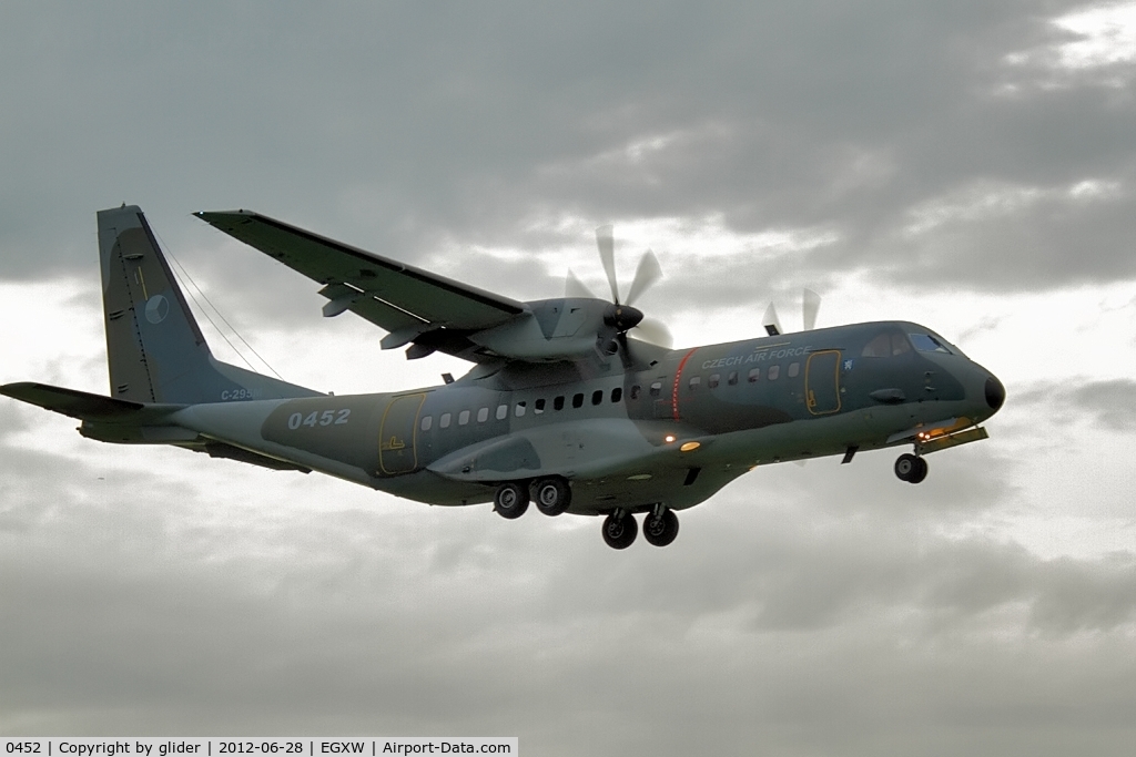 0452, 2009 CASA C-295M C/N S-062, Foul conditions, lights say it all!!