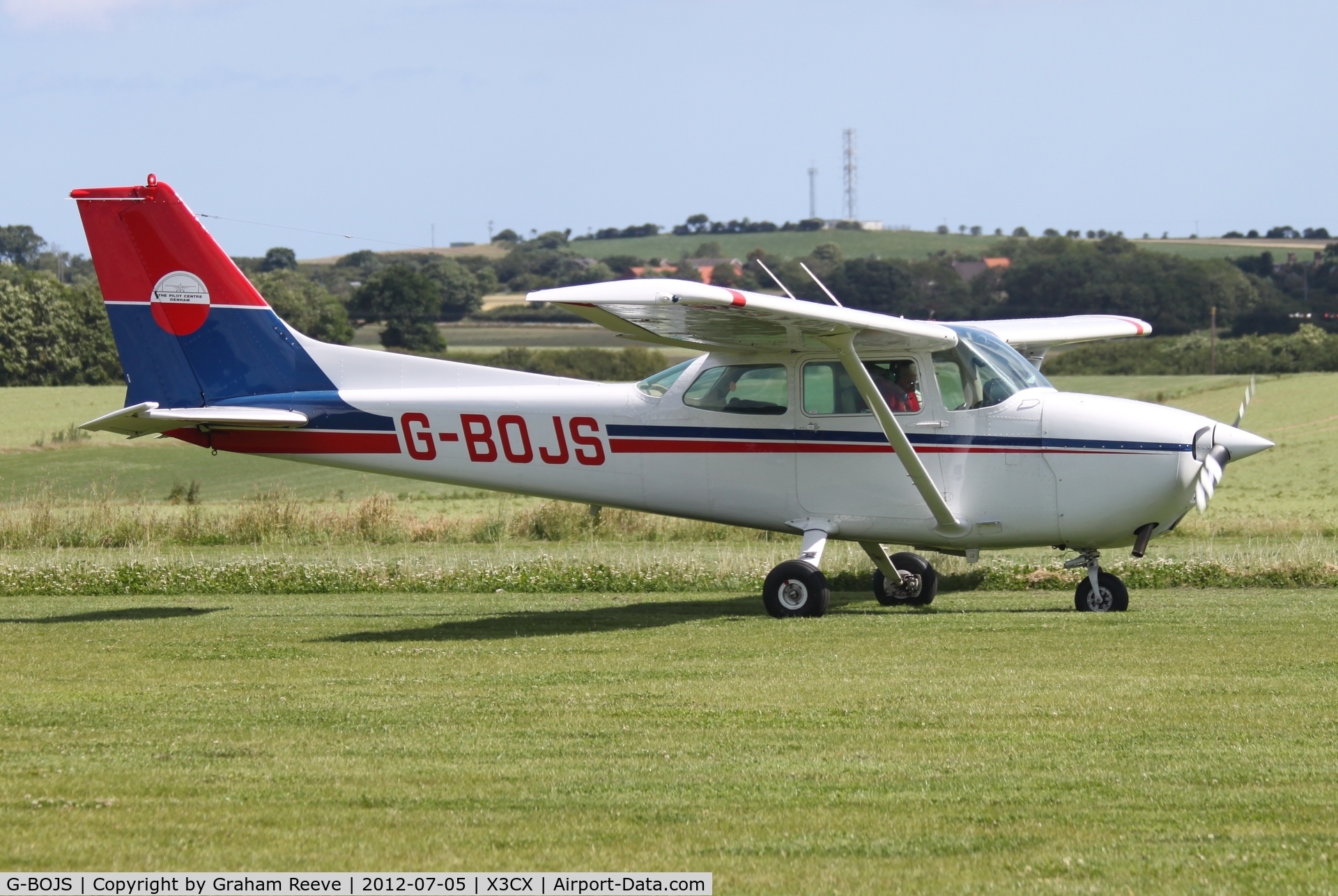 G-BOJS, 1981 Cessna 172P C/N 172-74582, Just landed.