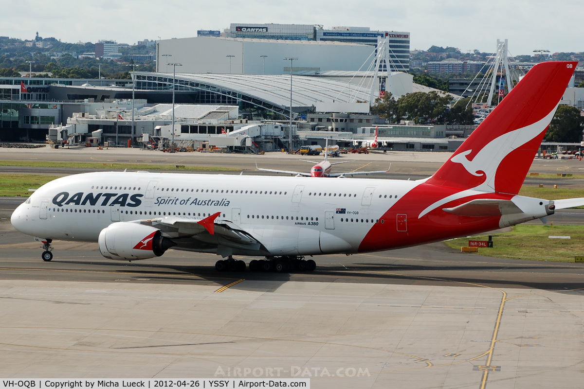VH-OQB, 2008 Airbus A380-842 C/N 015, At Sydney