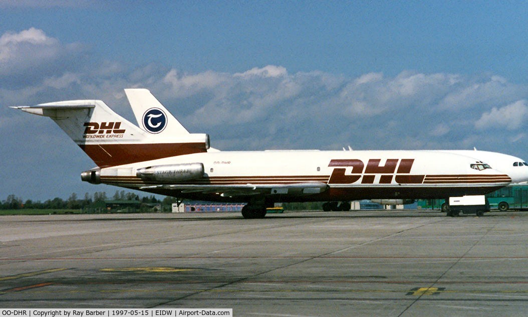 OO-DHR, 1967 Boeing 727-35(F) C/N 19834, Boeing 727-35(F) [19834] (European Air Transport/DHL) Dublin~EI 15/05/1997. Seen here.