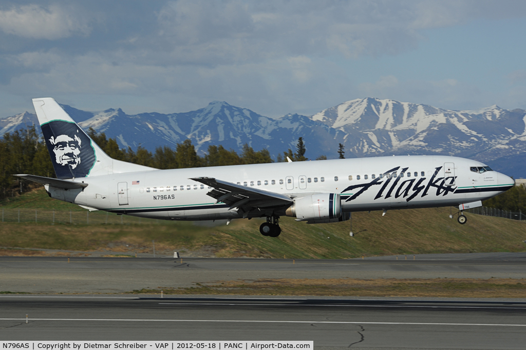 N796AS, 1998 Boeing 737-490 C/N 28891, Alaska Airlines Boeing 737-400