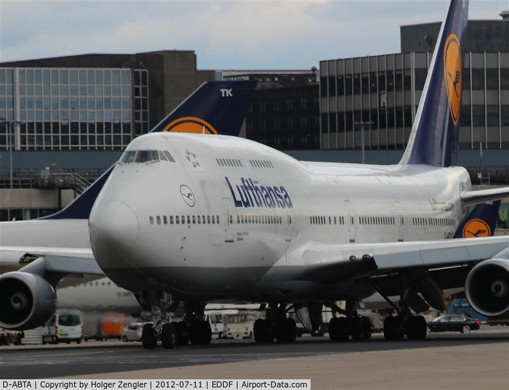 D-ABTA, 1989 Boeing 747-430M C/N 24285, Big bird has left parking position...