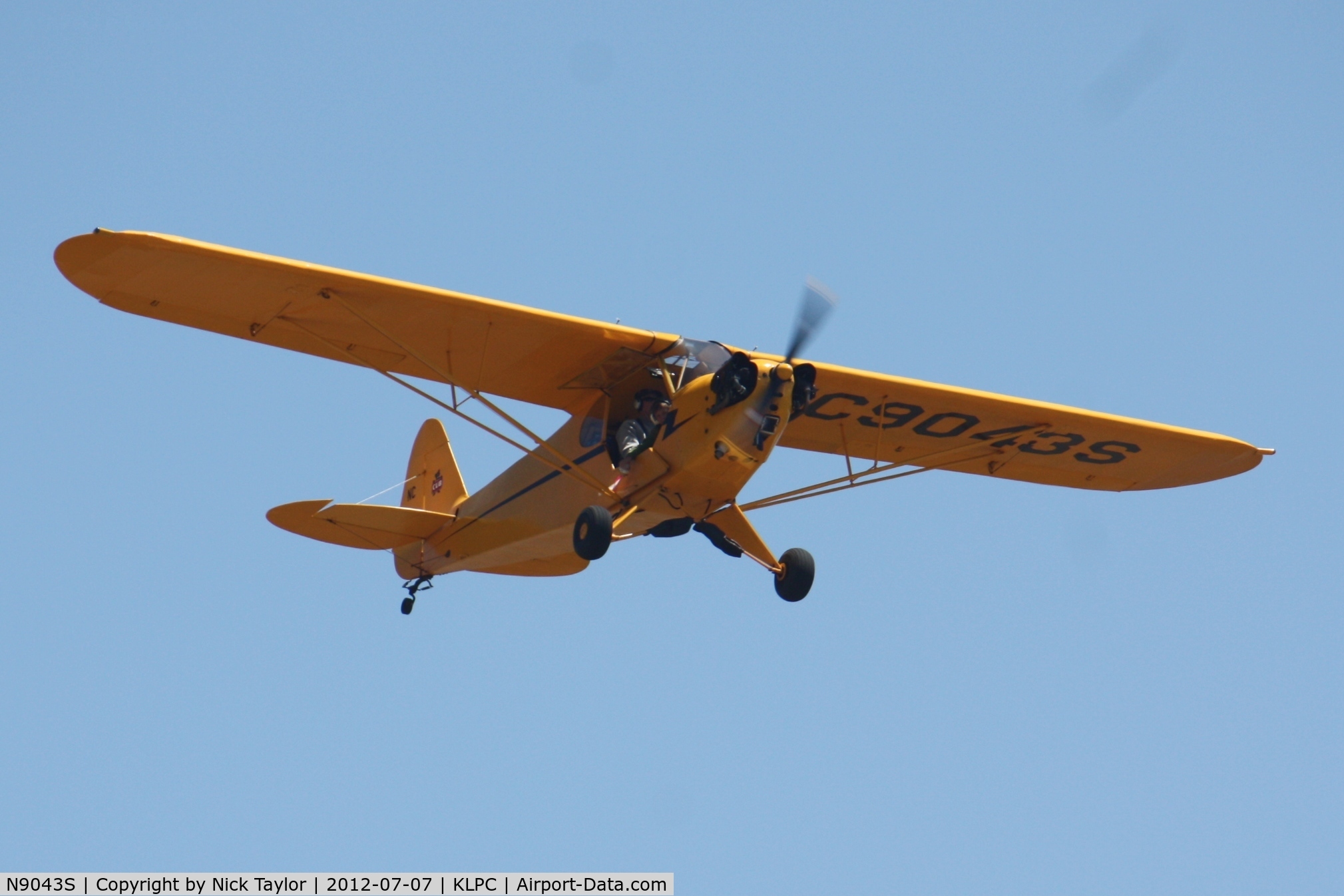 N9043S, Piper J3C-65 Cub C/N 16465, Lompoc Piper Cub fly in 2012