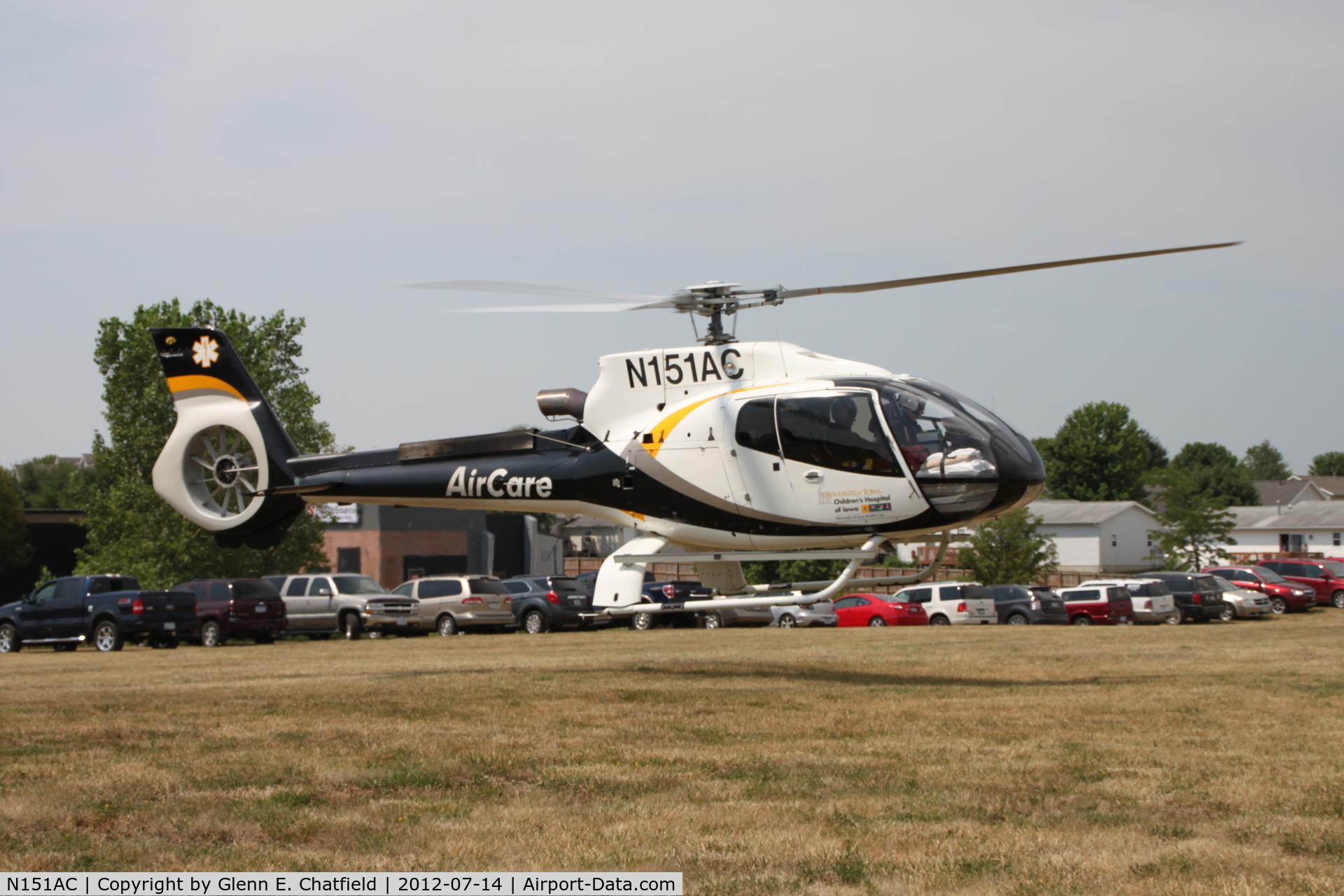 N151AC, 2003 Eurocopter EC-130B-4 (AS-350B-4) C/N 3732, Landing in North Liberty for display.