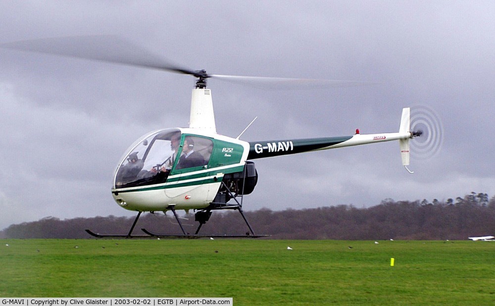 G-MAVI, 1989 Robinson R22 Beta C/N 0960, Originally owned to and Trading as, Moorgate Aviation in February 1989. Currently owned to, Northumbria Helicopters Ltd since May 2004.