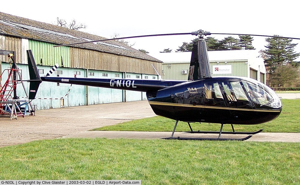 G-NIOL, 2003 Robinson R44 C/N 1291, Originally owned to, ETI UK Ltd March 2003. De-registered as destroyed August 2003.