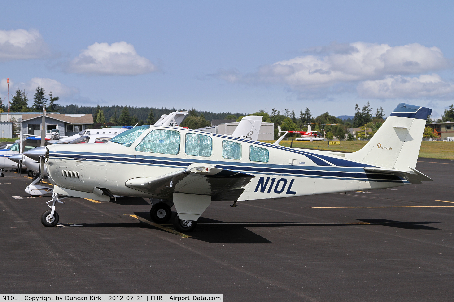 N10L, 1972 Beech A36 Bonanza 36 C/N E-347, Visitor to Friday Harbor for the fly-in