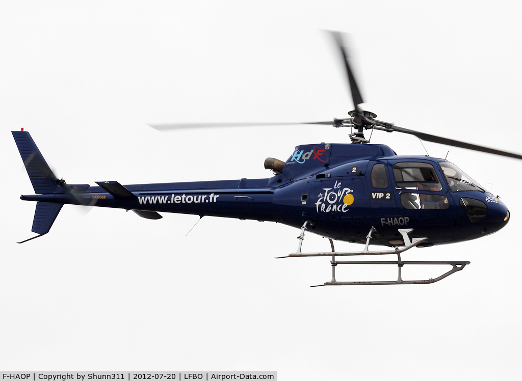 F-HAOP, Aerospatiale AS-350B-2 Ecureuil C/N 2557, Used for 'Le Tour de France' 2012