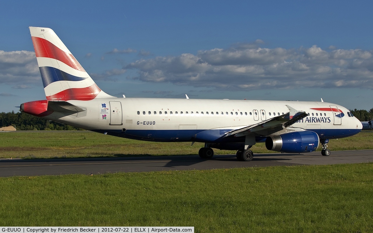 G-EUUO, 2003 Airbus A320-232 C/N 1958, holding point RW06
