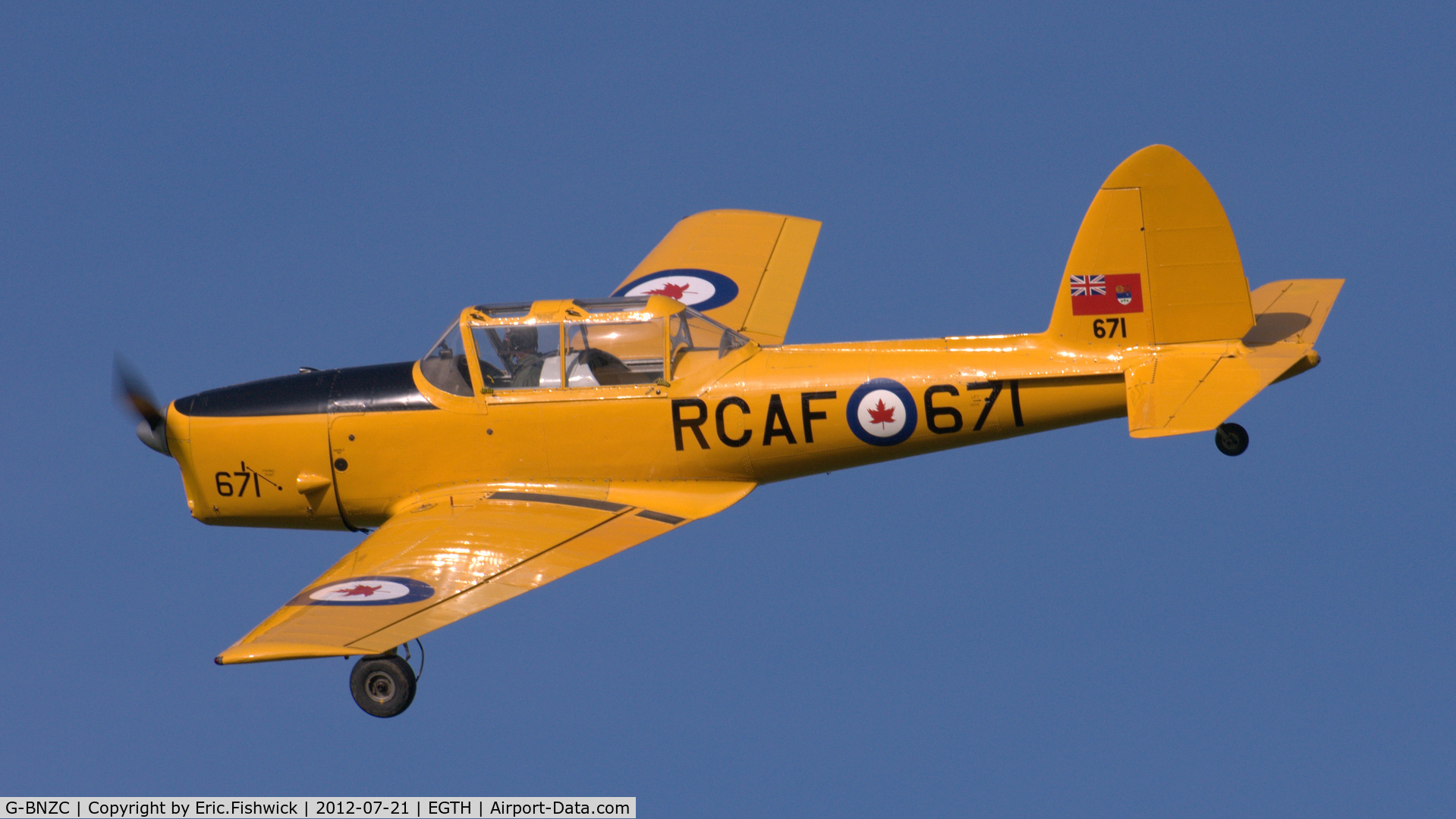 G-BNZC, 1952 De Havilland DHC-1 Chipmunk 22 C/N C1/0778, 41. RCAF671 at Shuttleworth Sunset Air Display, July 2012