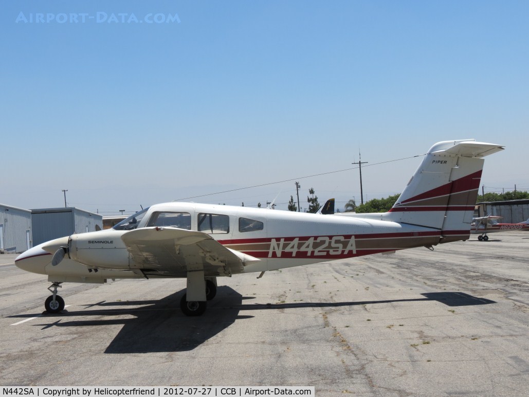 N442SA, 1978 Piper PA-44-180 Seminole C/N 44-7995071, Parked east of the hangers