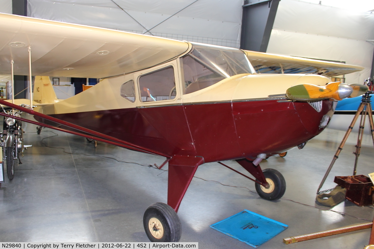 N29840, 1941 Taylorcraft BC12-65 C/N 2691, At Western Antique Aeroplane & Automobile Museum in Hood River , Oregon