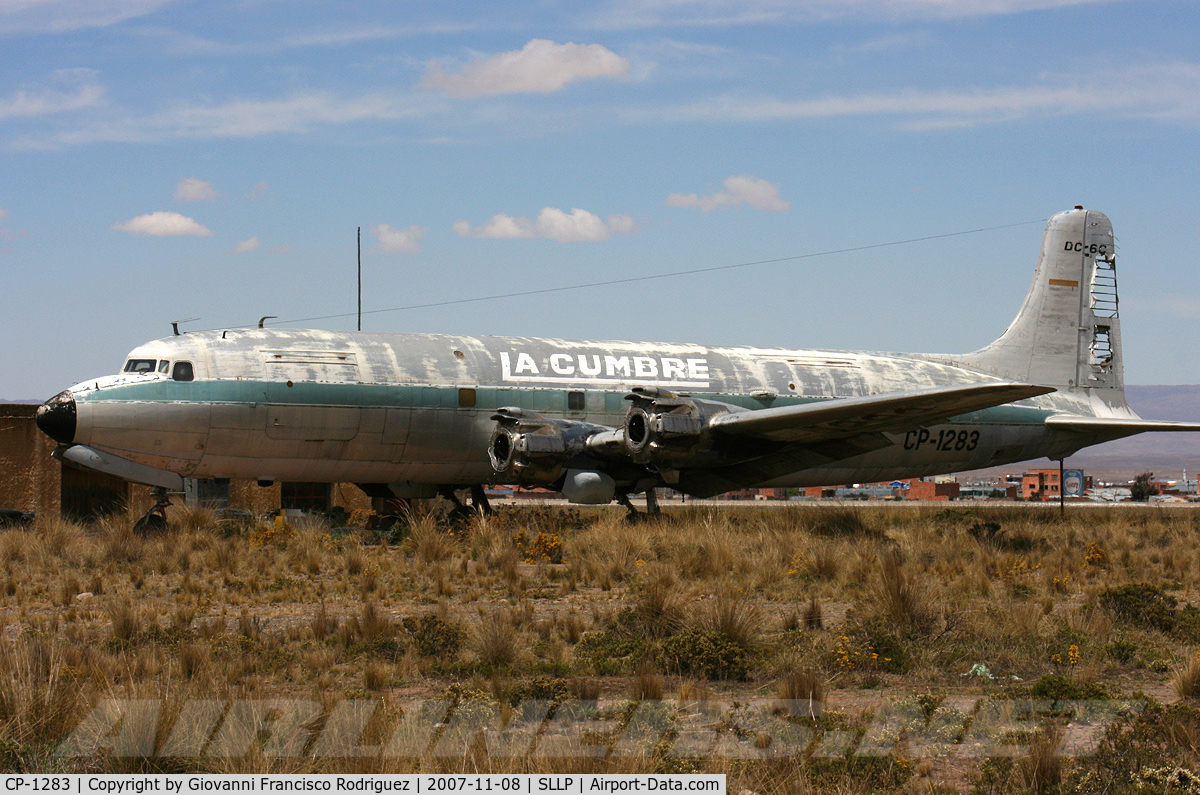 CP-1283, 1958 Douglas DC-6A C/N 45527, La Cumbre, stored (?) (LPB / SLLP)Bolivia.