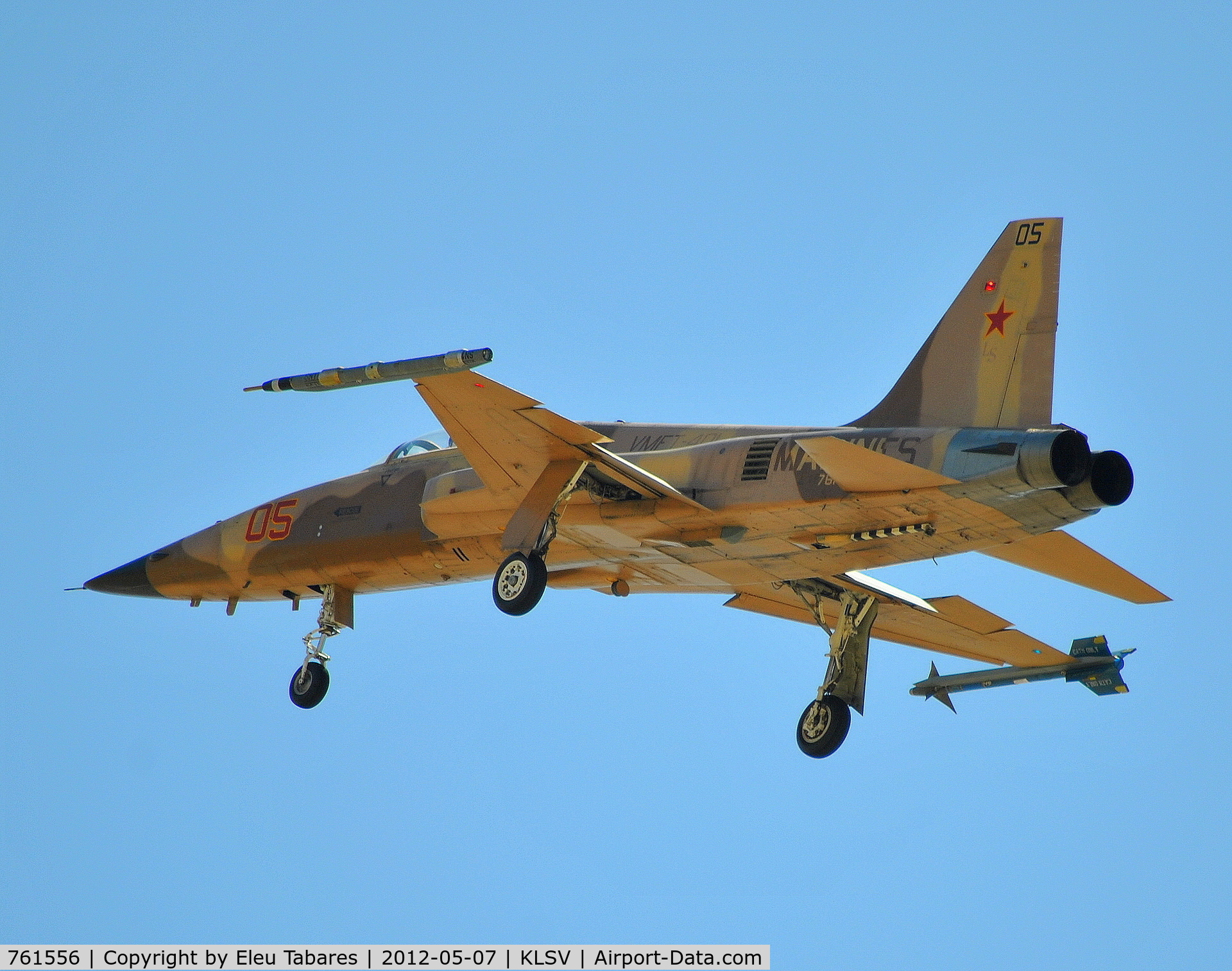 761556, Northrop F-5N Tiger II C/N L.1031, Taken over Nellis Air Force Base, Nevada.