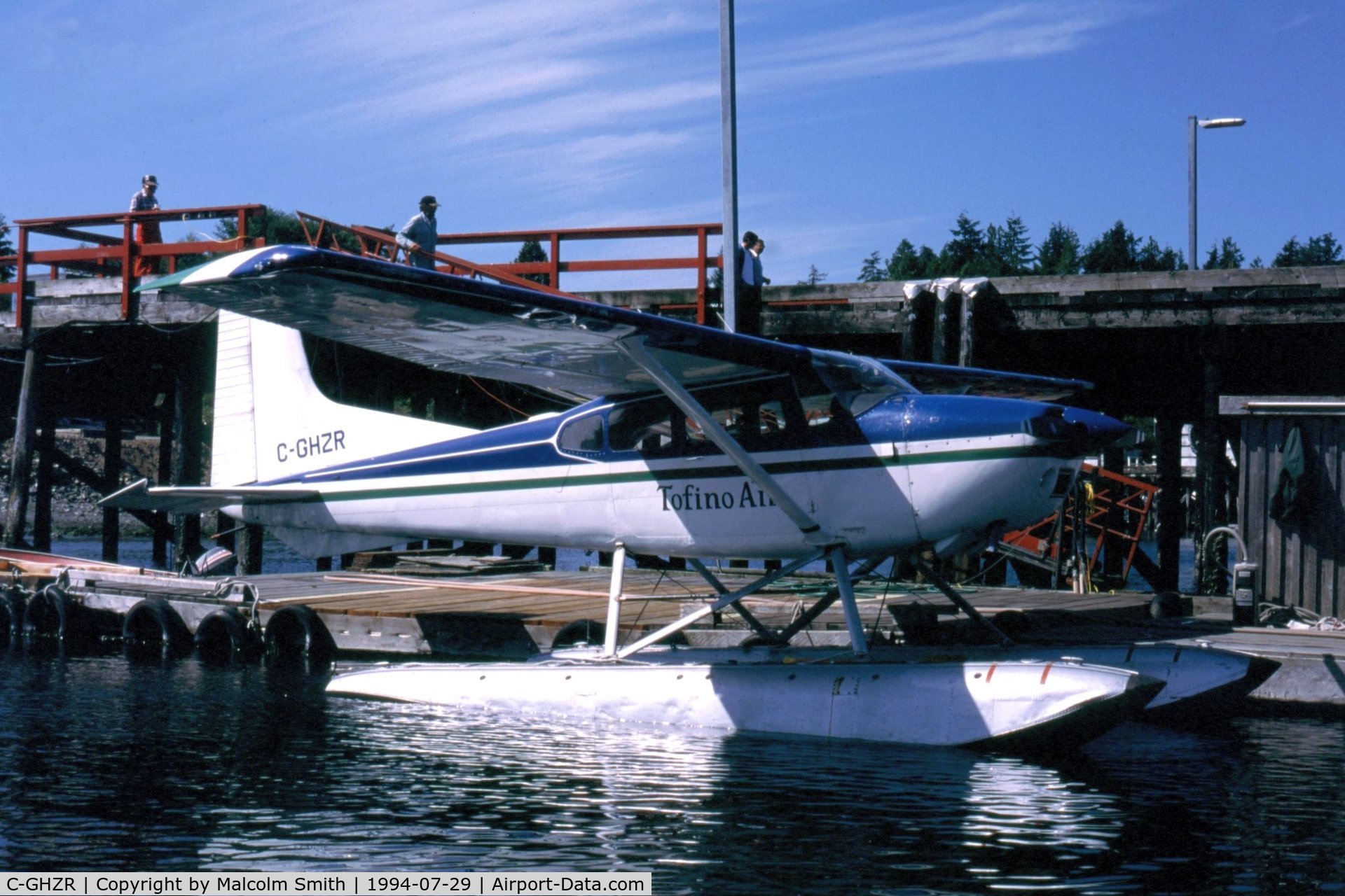 C-GHZR, 1976 Cessna 180J C/N 18052667, C-GHZR - Tofino Airlines Cessna 180J floatplane, at Tofino harbour, BC