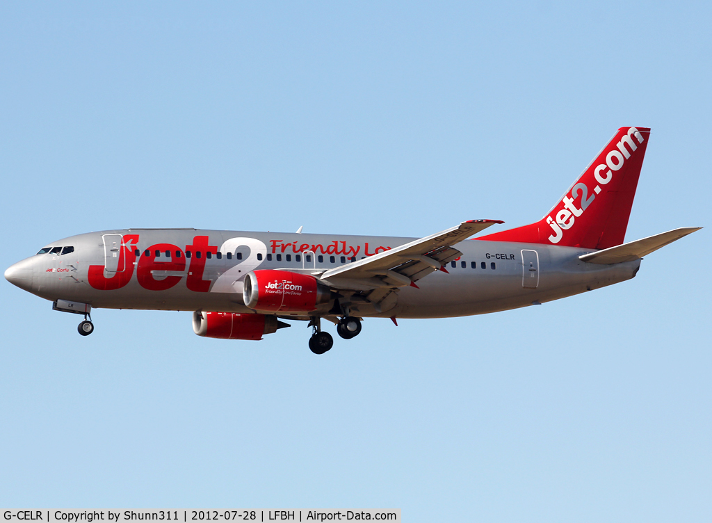 G-CELR, 1986 Boeing 737-330(QC) C/N 23523, Landing rwy 27