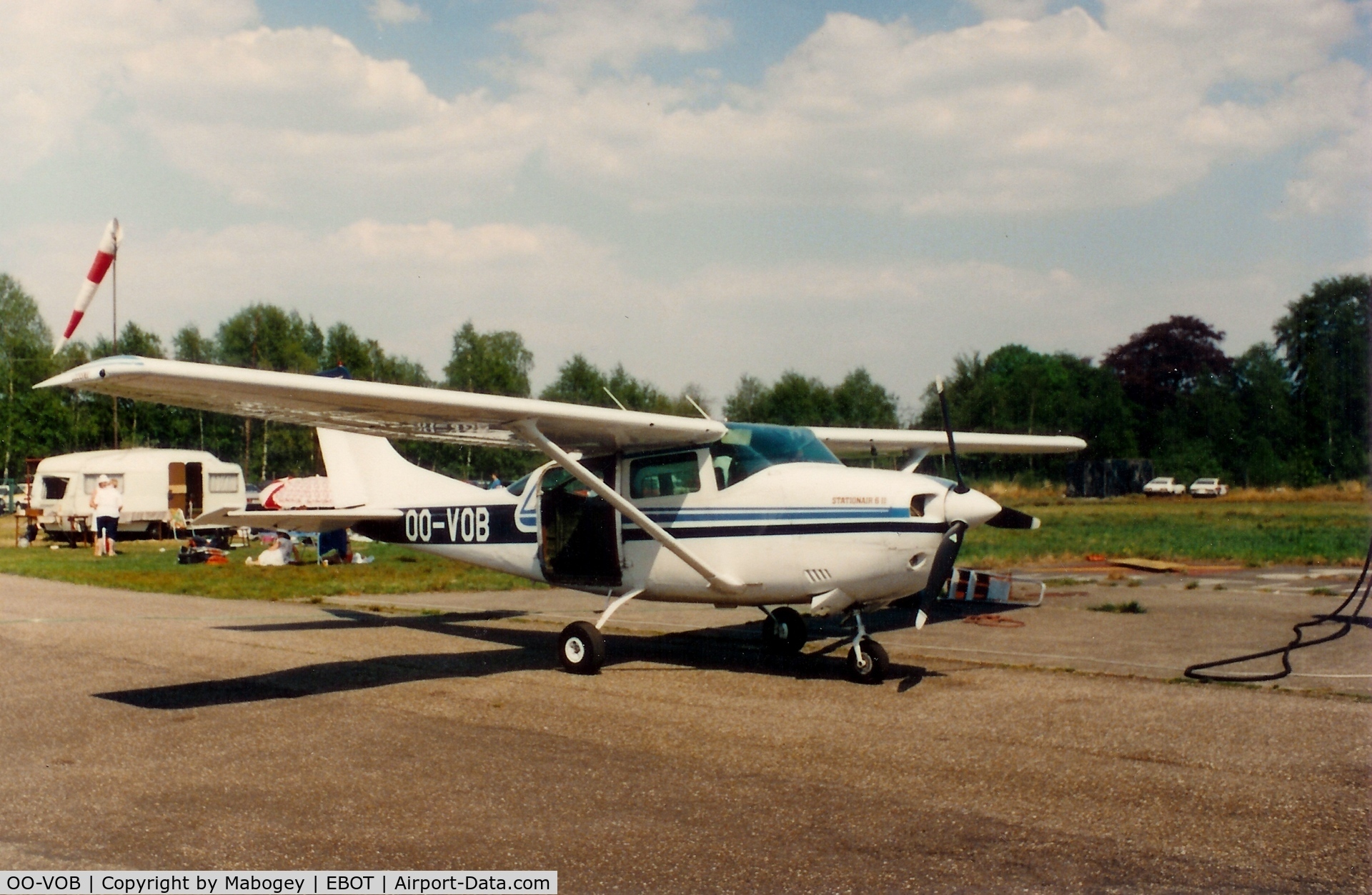 OO-VOB, 1981 Cessna U206G Stationair C/N U20606173, The OO-VOB at Oud-Turnhout Belgium begin 90s.