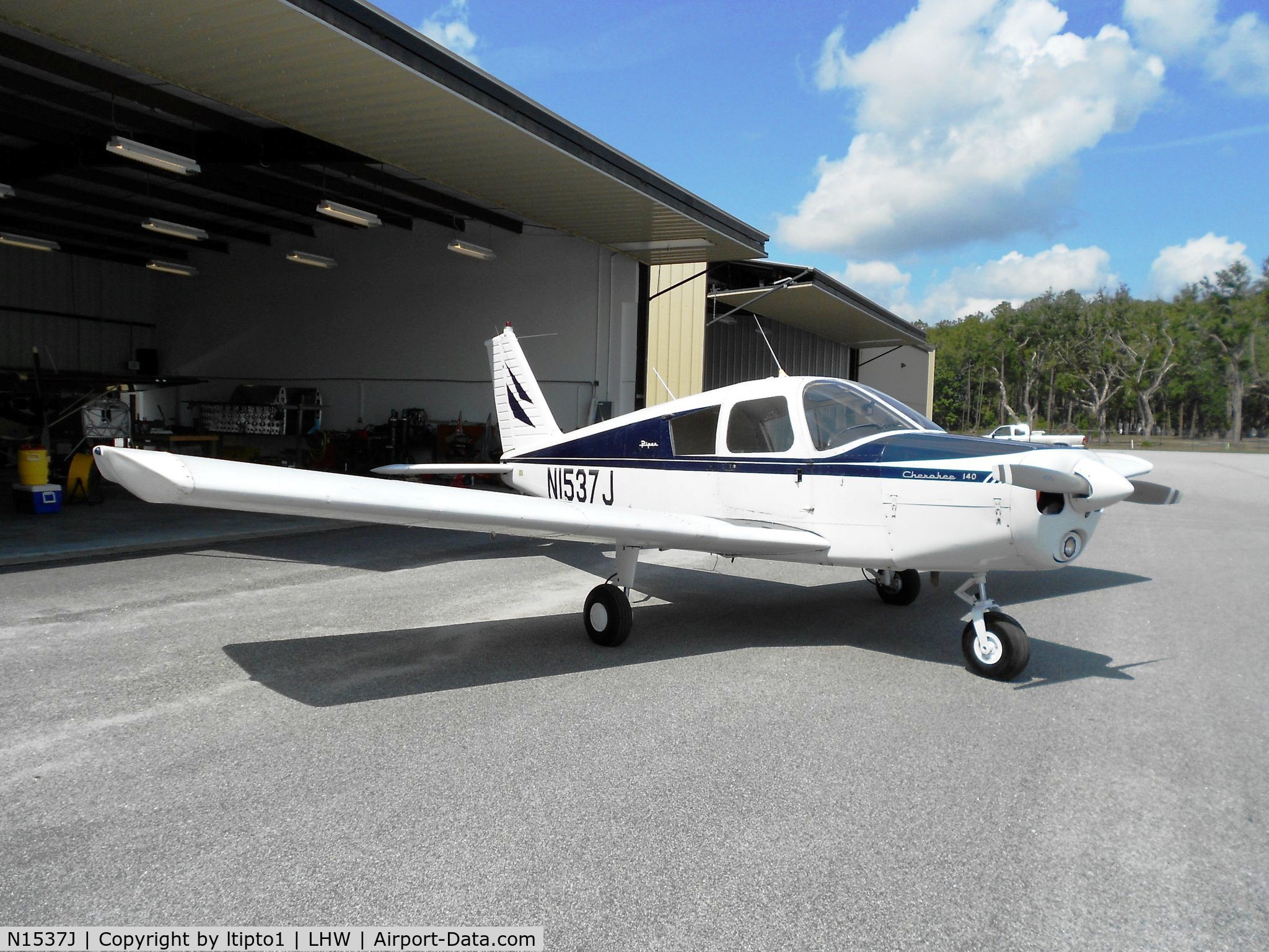 N1537J, 1968 Piper PA-28-140 C/N 28-23938, On the ground in Georgia, ready to head to Iowa for good...