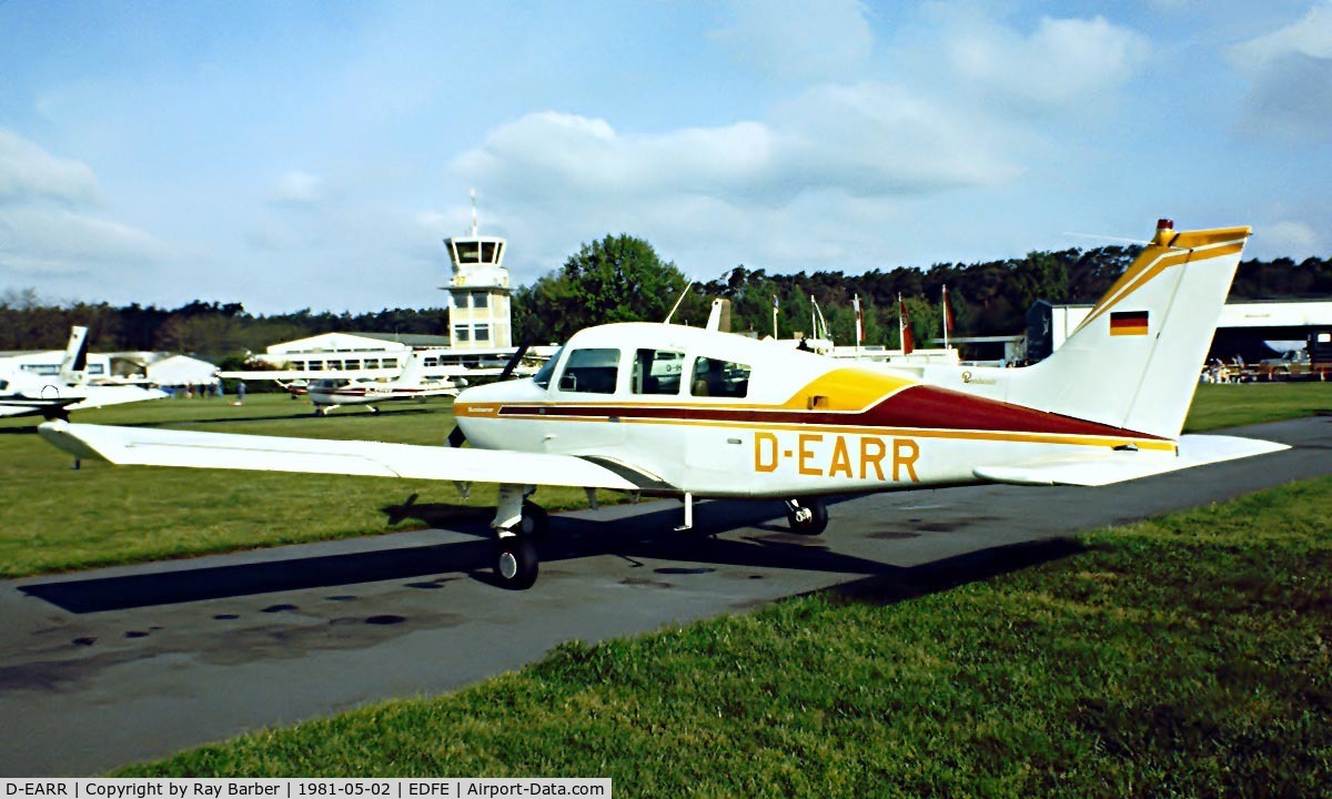 D-EARR, 1980 Beech C23 Sundowner 180 Sundowner 180 C/N M-2275, Seen here. Taken from a slide.