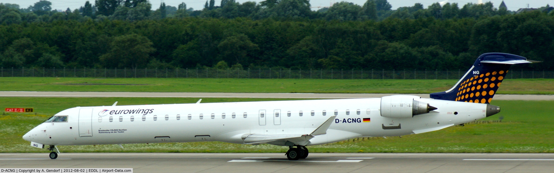 D-ACNG, 2009 Bombardier CRJ-900LR (CL-600-2D24) C/N 15245, Eurowings (Lufthansa Regional cs.), seen here on the Runway for departure at Düsseldorf Int´l (EDDL)