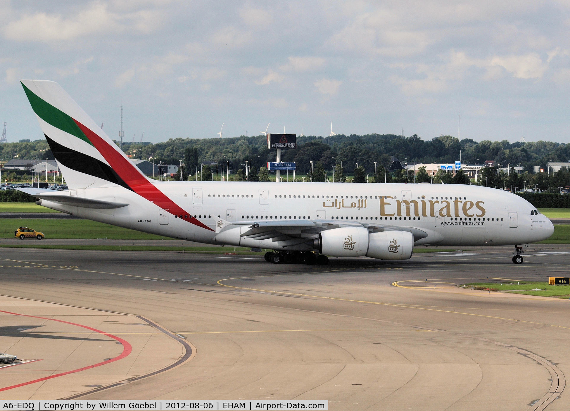 A6-EDQ, 2011 Airbus A380-861 C/N 080, Taxi to runway 24 of Schiphol Airport