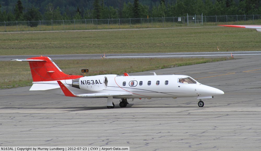 N163AL, Learjet Inc 31A C/N 053, Arriving at Whitehorse, Yukon on a medevac mission.