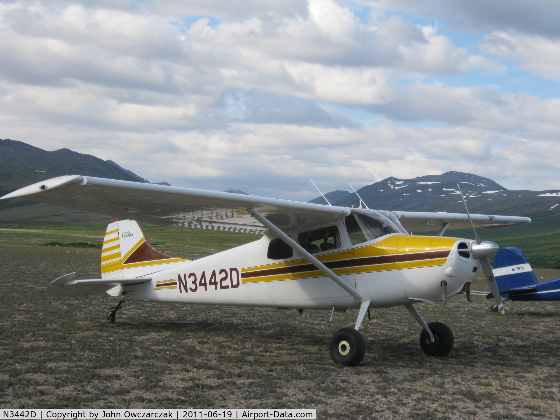 N3442D, 1955 Cessna 170B C/N 26985, Off airport, Wagon Wheel, near K29