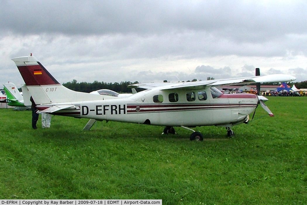 D-EFRH, 1980 Cessna P210N (Turbine mod) Pressurised Centurion C/N P21000621, O & N Silver Eagle turbine conversion. Seen here at Tannheim~D