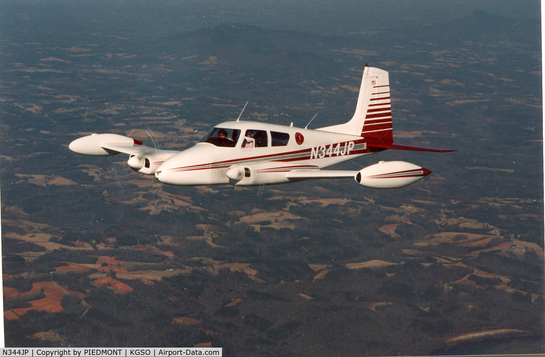 N344JP, 1958 Cessna 310B C/N 35713, Over North Carolina 1993