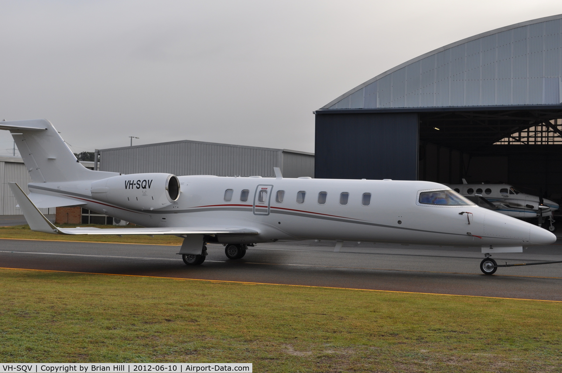 VH-SQV, 2002 Learjet 45 C/N 45-207, VH-SQV after painting at Jandakot Airport.