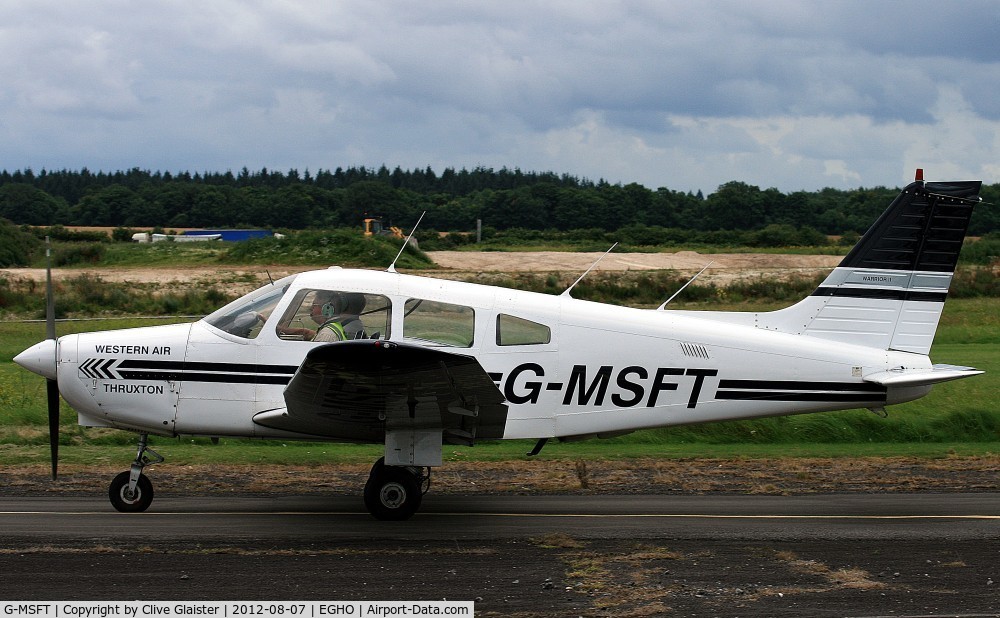 G-MSFT, 1984 Piper PA-28-161 Cherokee Warrior II C/N 28-8416093, Ex: N118AV > G-MUMS > G-MSFT - Originally in private hands in August 1991 as G-MUMS and currently with, Western Air (Thruxton) Ltd since July 2004.