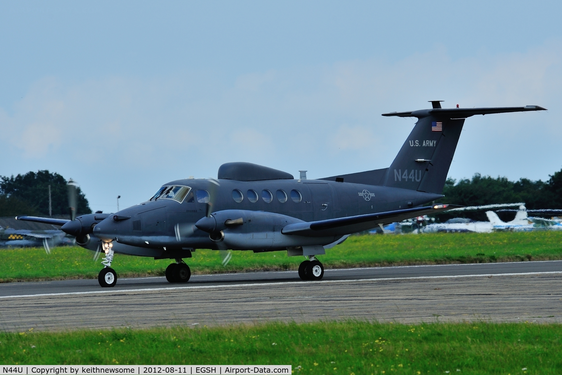 N44U, Beech 200T Super King Air C/N BT-14, Leaving Norwich !