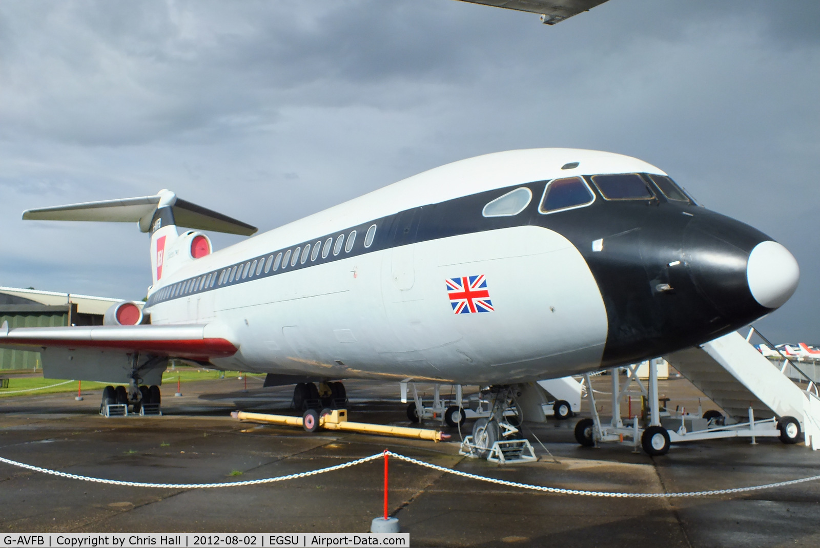 G-AVFB, 1967 Hawker Siddeley HS-121 Trident 2E C/N 2141, Preserved by the Duxford Aviation Society in the original BEA 