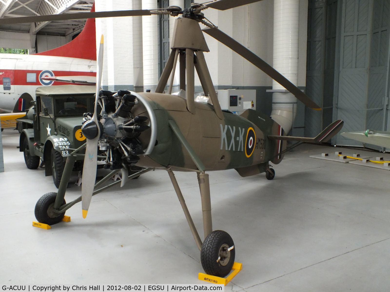 G-ACUU, 1934 Avro 671 Rota I (Cierva C-30A) C/N 726, Built in 1934, this was originally registered as G-ACUU. Upon the outbreak of World War 2, over a dozen civil C.30As were impressed for military service with the RAF. This example served with the Royal Air Force as HM580.