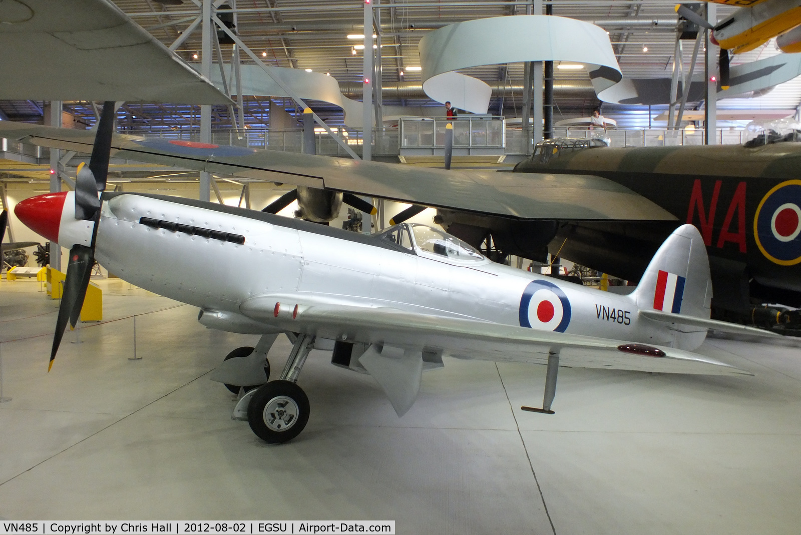 VN485, Supermarine 356 Spitfire F.24 C/N SMAF.21567, displayed inside the AirSpace hangar, Duxford