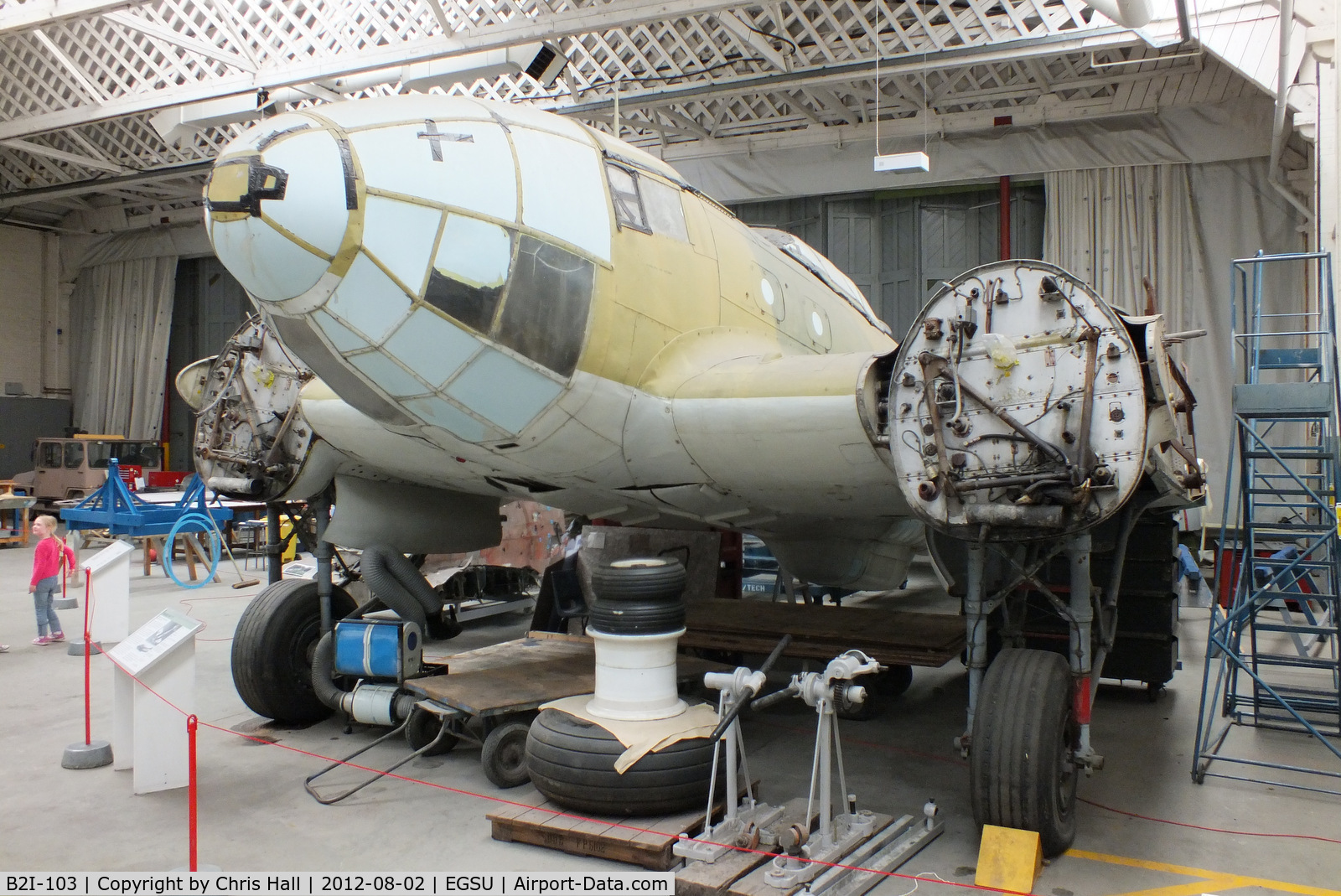 B2I-103, 1942 CASA 2.111A C/N 053, One of 236 licence built by CASA of Spain and identical to the He.111 H-6, under long term restoration at the IWM Duxford