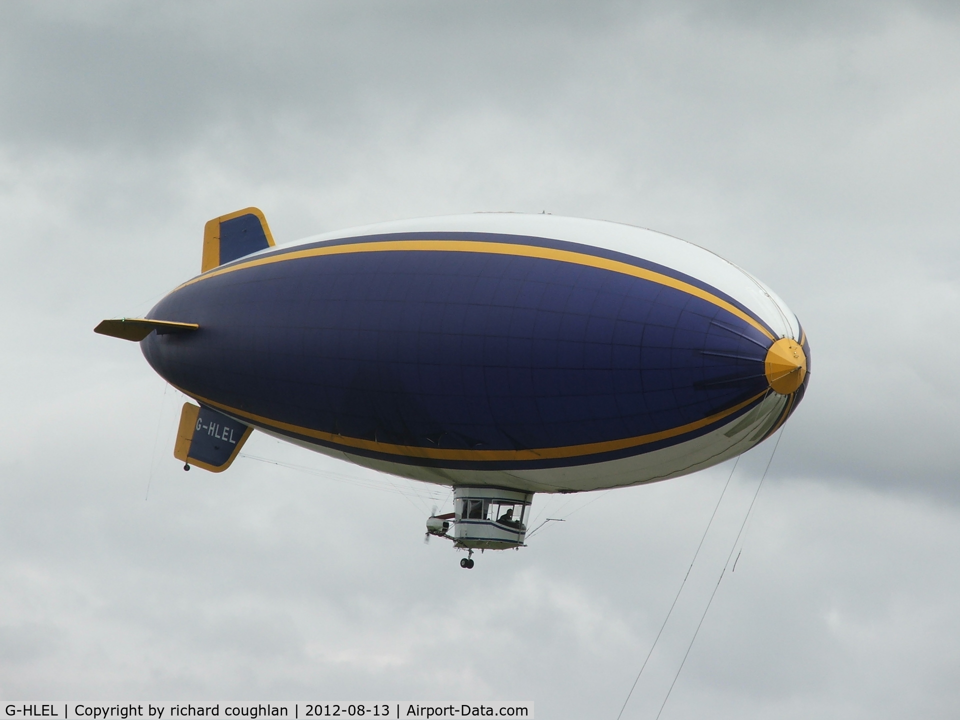 G-HLEL, 1995 American Blimp Corp A-60+ C/N 10, at Cardington hangers without Goodyear branding yesterday