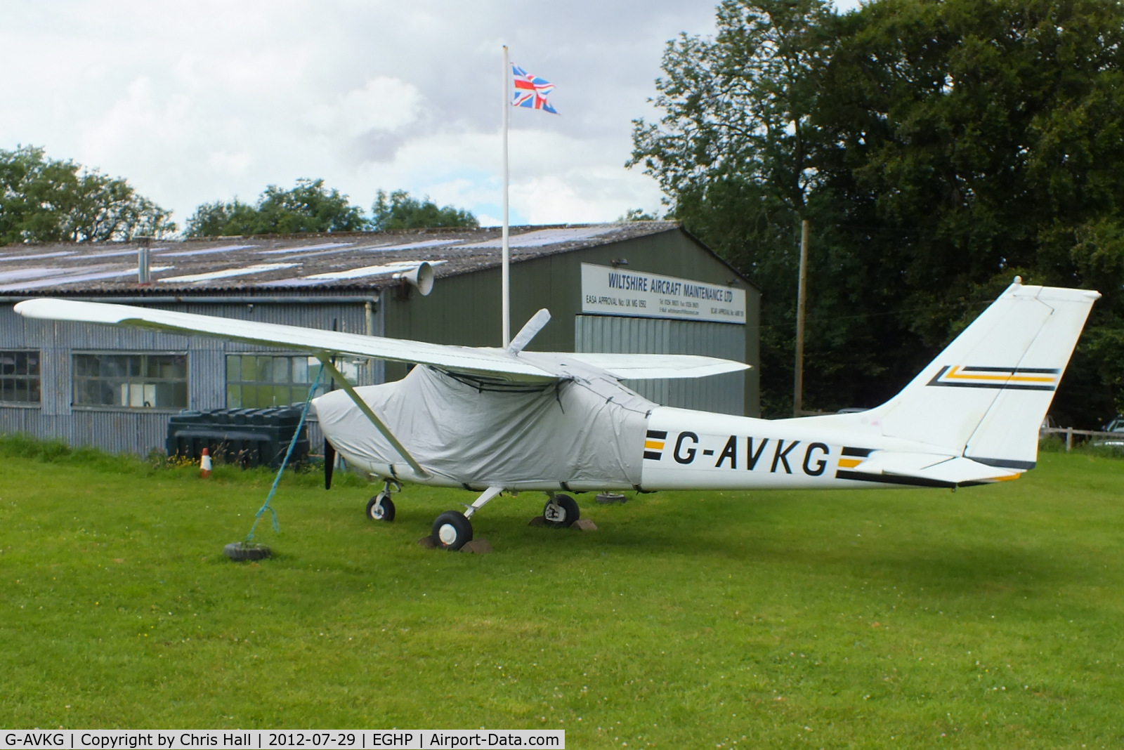 G-AVKG, 1967 Reims F172H Skyhawk C/N 0345, at Popham Airfield, Hampshire