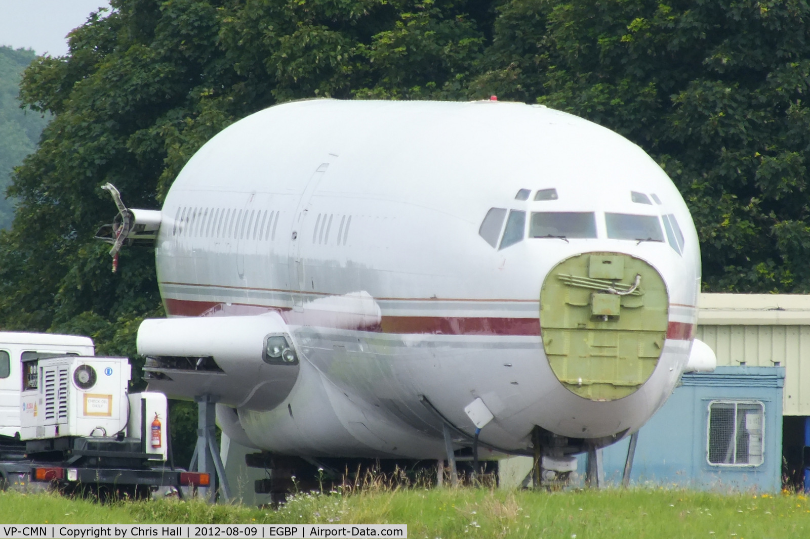 VP-CMN, 1967 Boeing 727-46 C/N 19282, in the scrapping area at Kemble