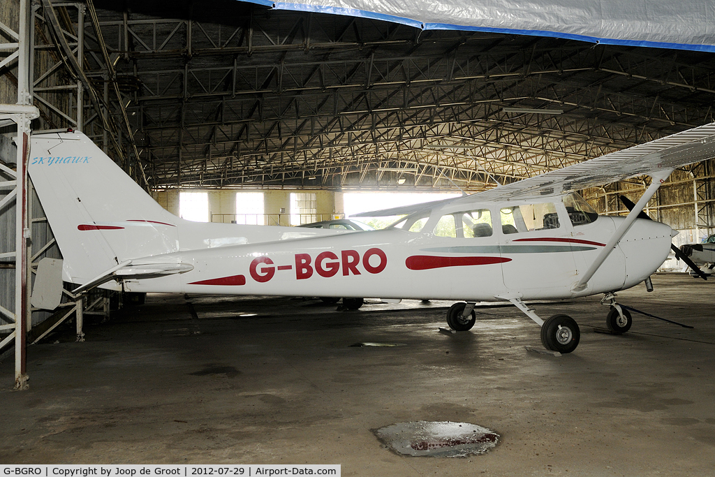 G-BGRO, 1974 Reims F172M Skyhawk Skyhawk C/N 1129, In the civil hangar at RAF Kirknewton