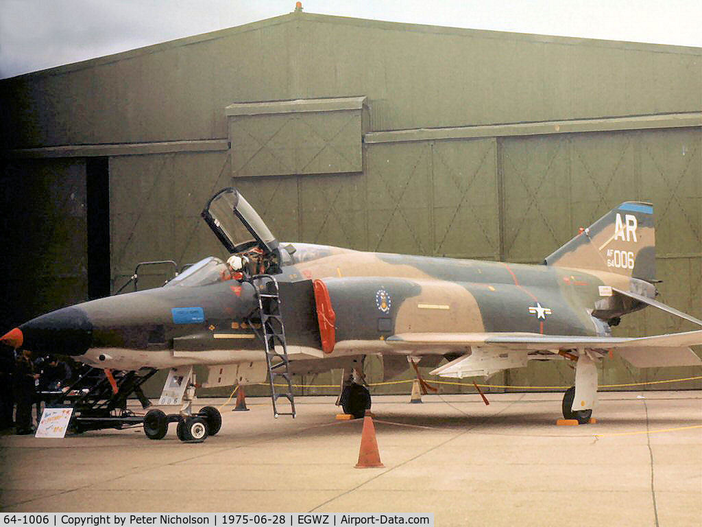 64-1006, 1964 McDonnell RF-4C Phantom II C/N 705, RF-4C Phantom II of 1st Tactical Reconnaissance Squadron/10th Tactical Reconnaissance Wing at RAF Alconbury on display at the 1975 RAF Alconbury Airshow.