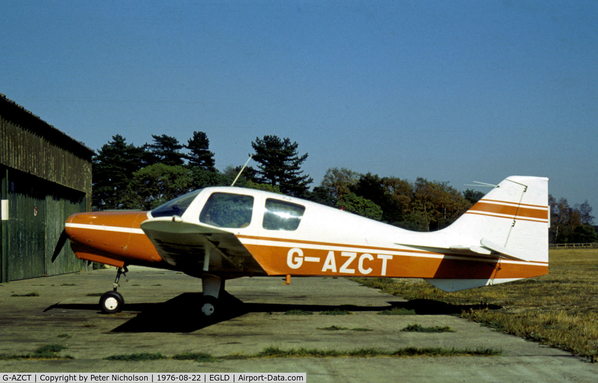 G-AZCT, 1970 Beagle B-121 Pup Series 1 (Pup 100) C/N B121-161, Beagle Pup 1 as seen at Denham Airfield in the Summer of 1976.