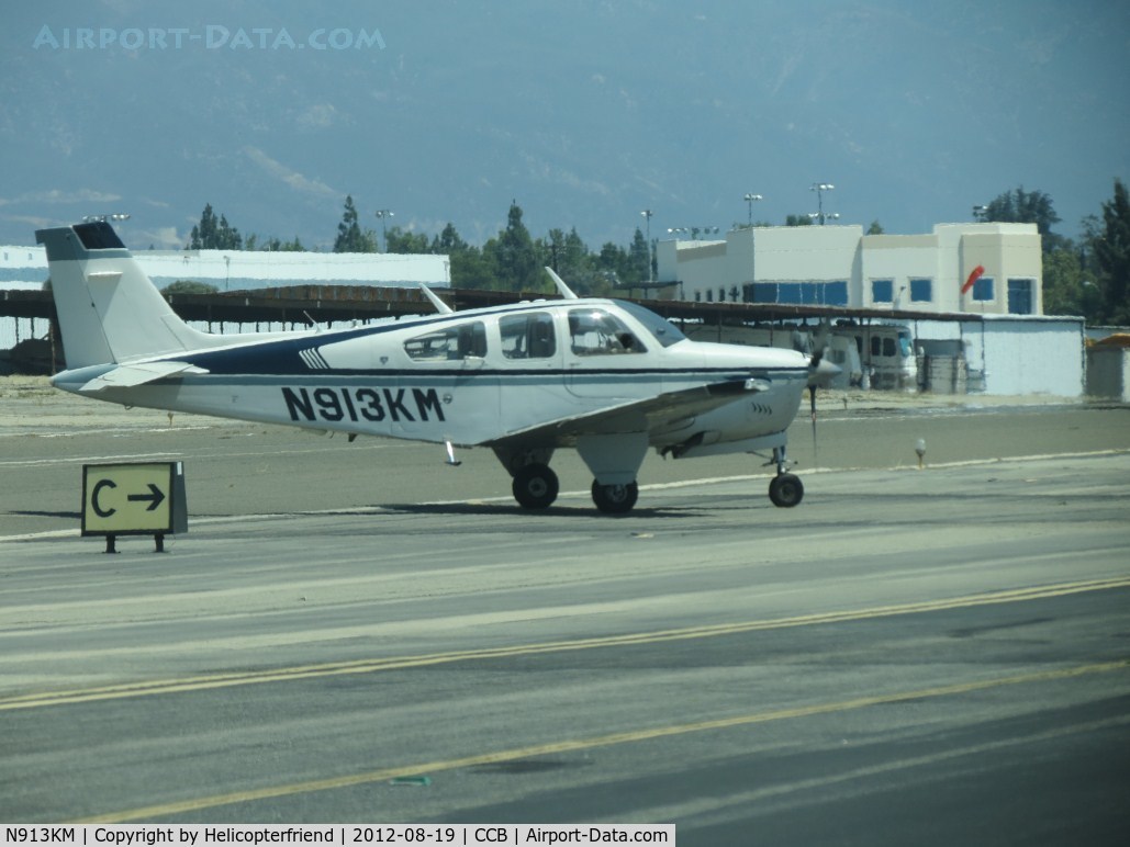 N913KM, 1979 Beech F33A Bonanza C/N CE-892, Taxiing back from re-fuelling